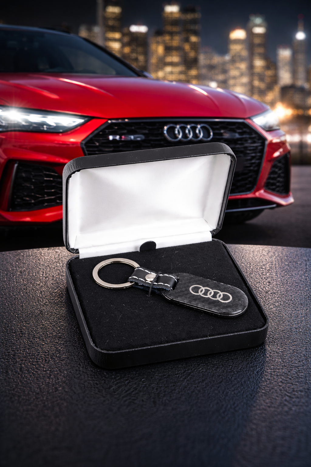 Audi Luxury Keychain – Carbon Fiber Finish | Clean OEM+