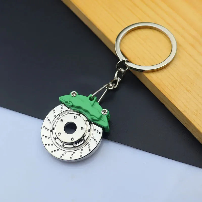 Spinning Brake Rotor Keychain - Caliper Edition