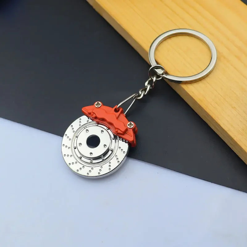 Spinning Brake Rotor Keychain - Caliper Edition