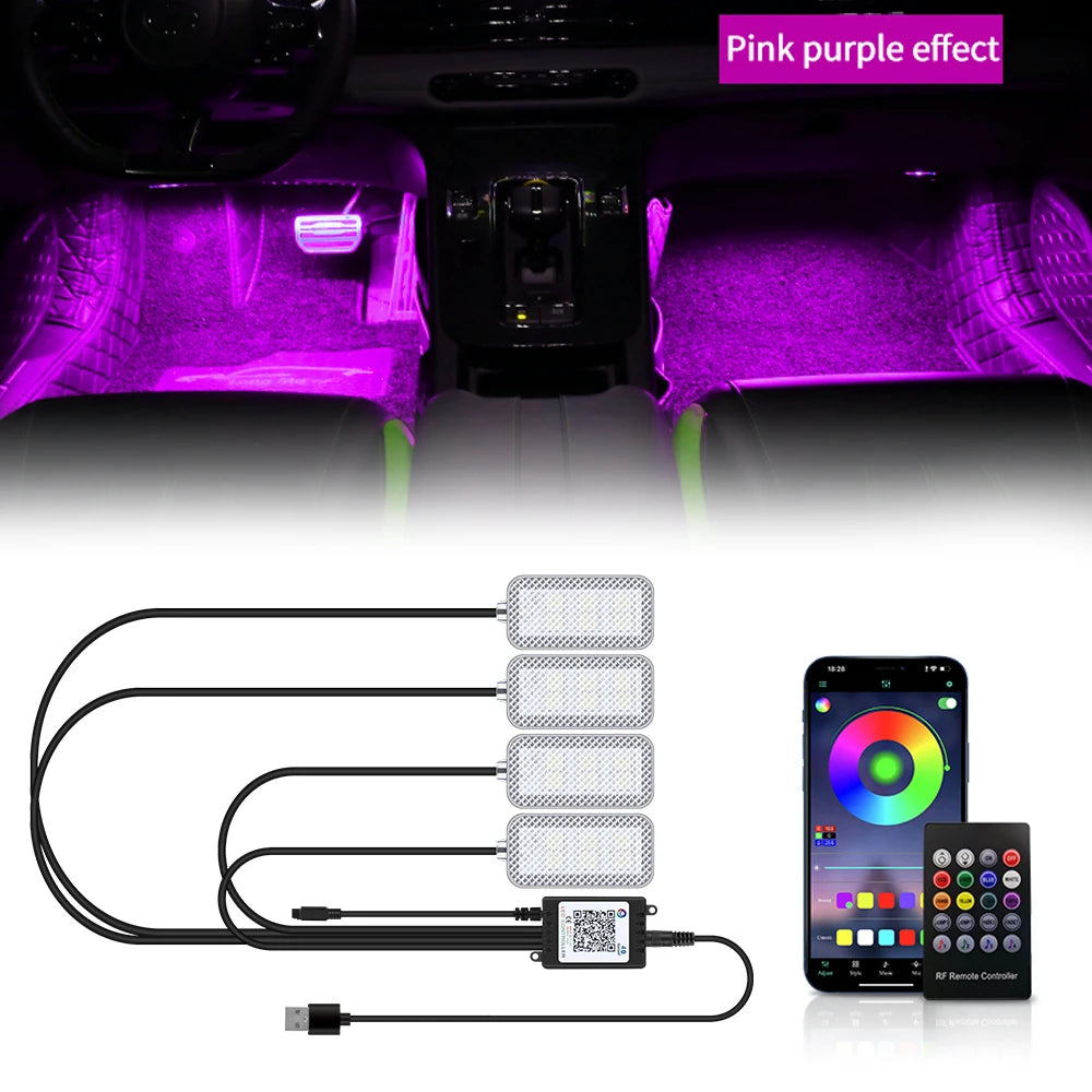Interior Ambient Lighting Kit – RGB LED (App + Remote Control)