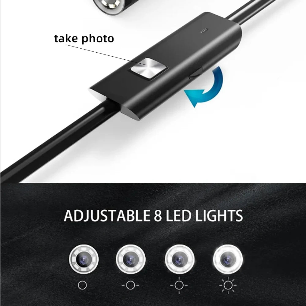 HD Inspection Camera – Flexible Borescope for Car Diagnostics (iOS/Android)