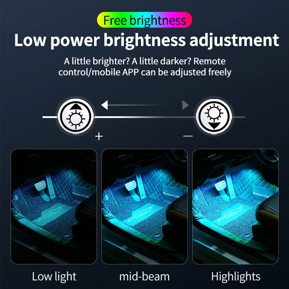 Interior Ambient Lighting Kit – RGB LED (App + Remote Control)