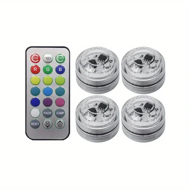 Wireless Interior Ambient Lights – RGB LED Puck Lights (Remote Control)