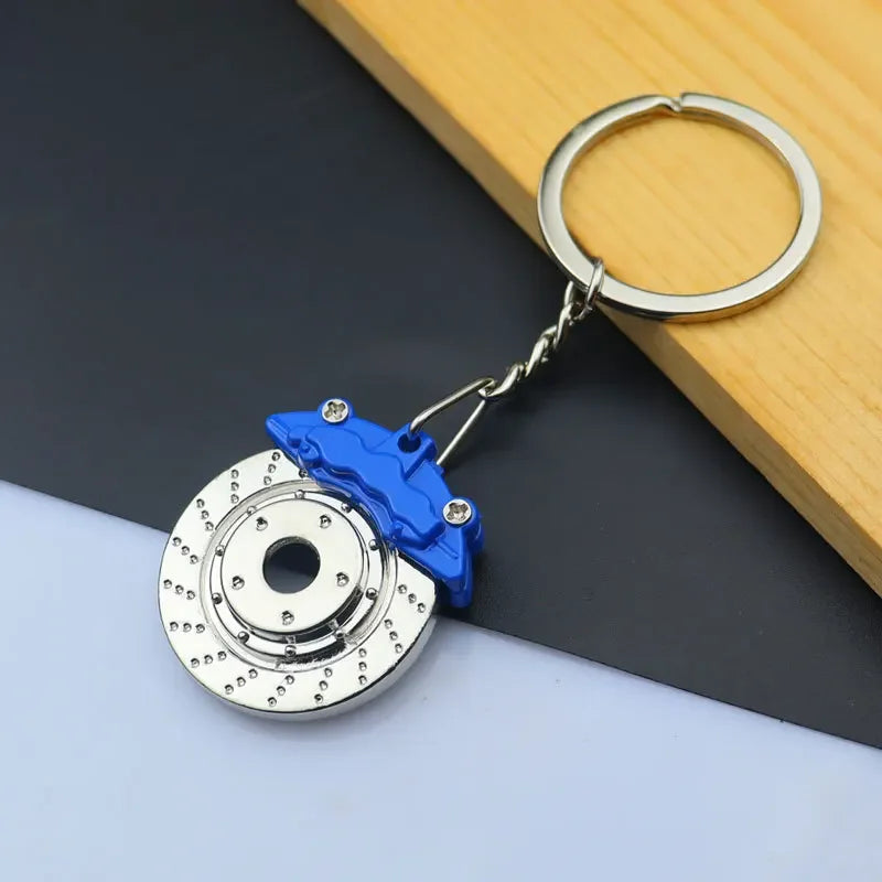 Spinning Brake Rotor Keychain - Caliper Edition