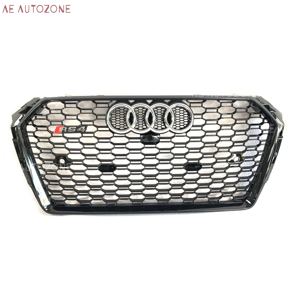 RS4 Style Honeycomb Grille - Gloss Black Front Bumper Upgrade (Audi A4 B9/S4)