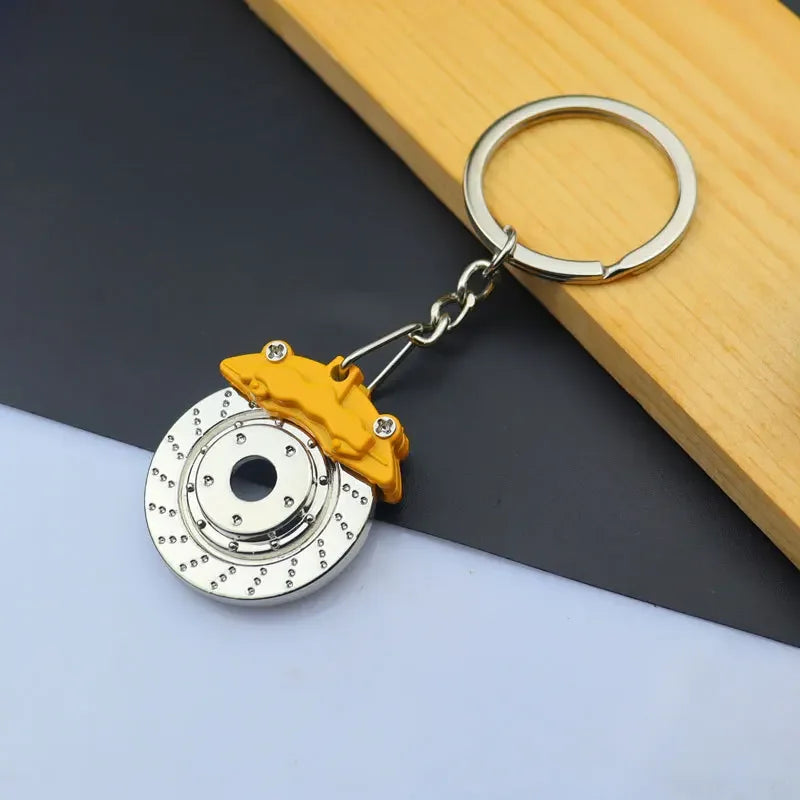 Spinning Brake Rotor Keychain - Caliper Edition