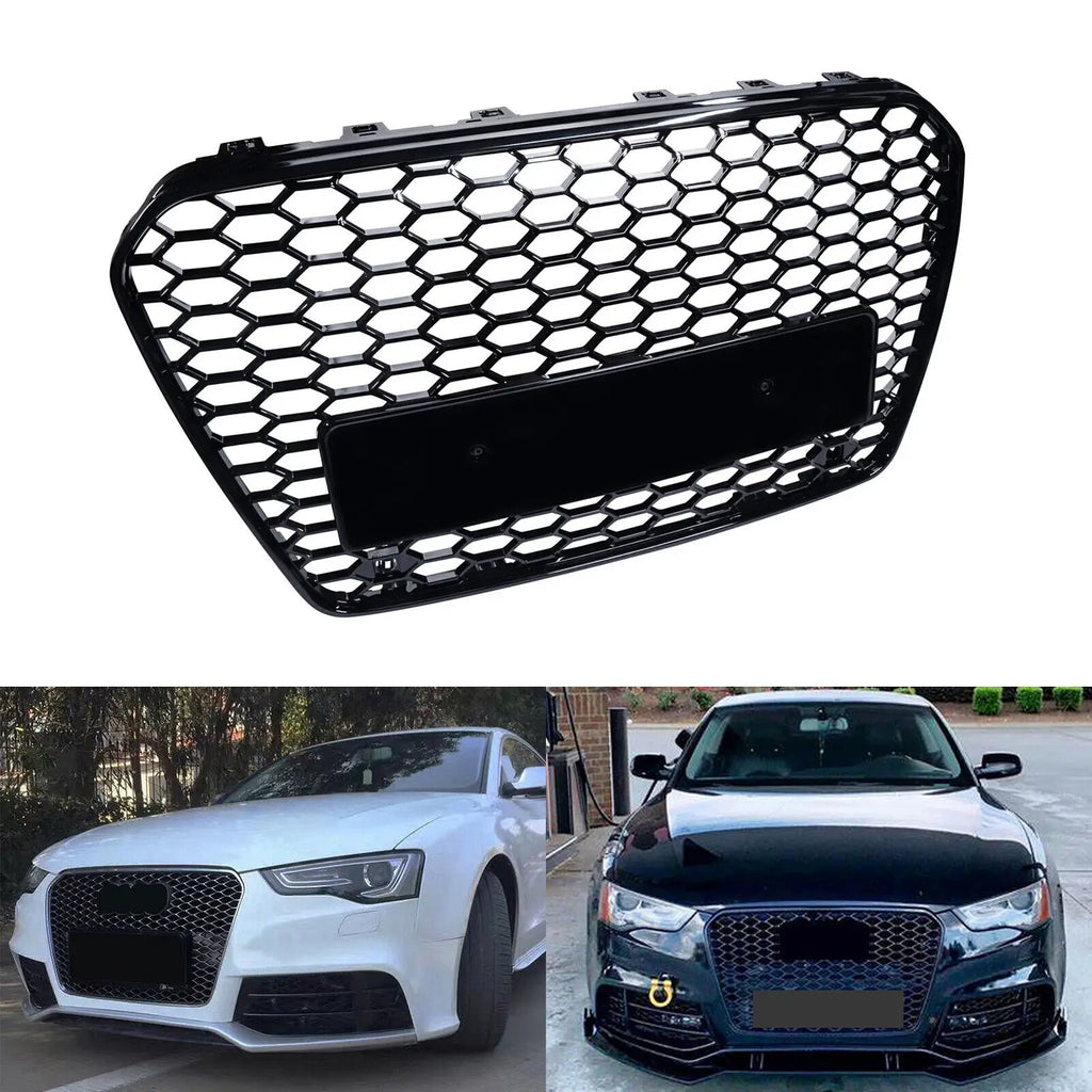 RS5 Style Honeycomb Grille - Gloss Black Front Bumper Upgrade (Audi B8.5 A5/S5)
