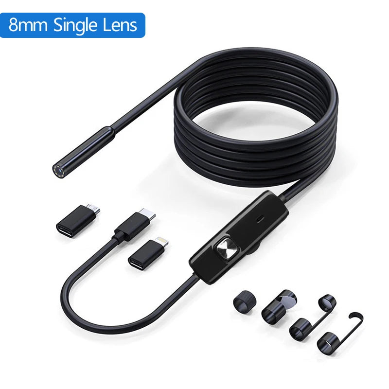 HD Inspection Camera – Flexible Borescope for Car Diagnostics (iOS/Android)