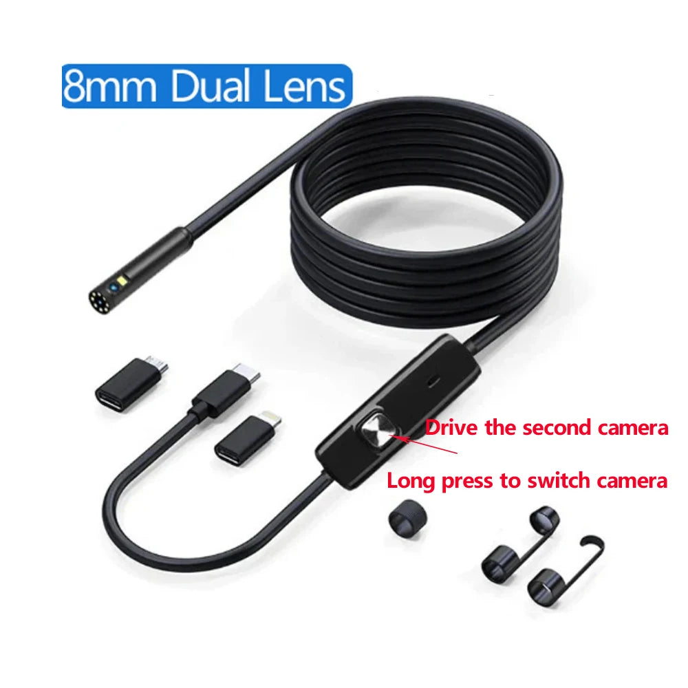 HD Inspection Camera – Flexible Borescope for Car Diagnostics (iOS/Android)