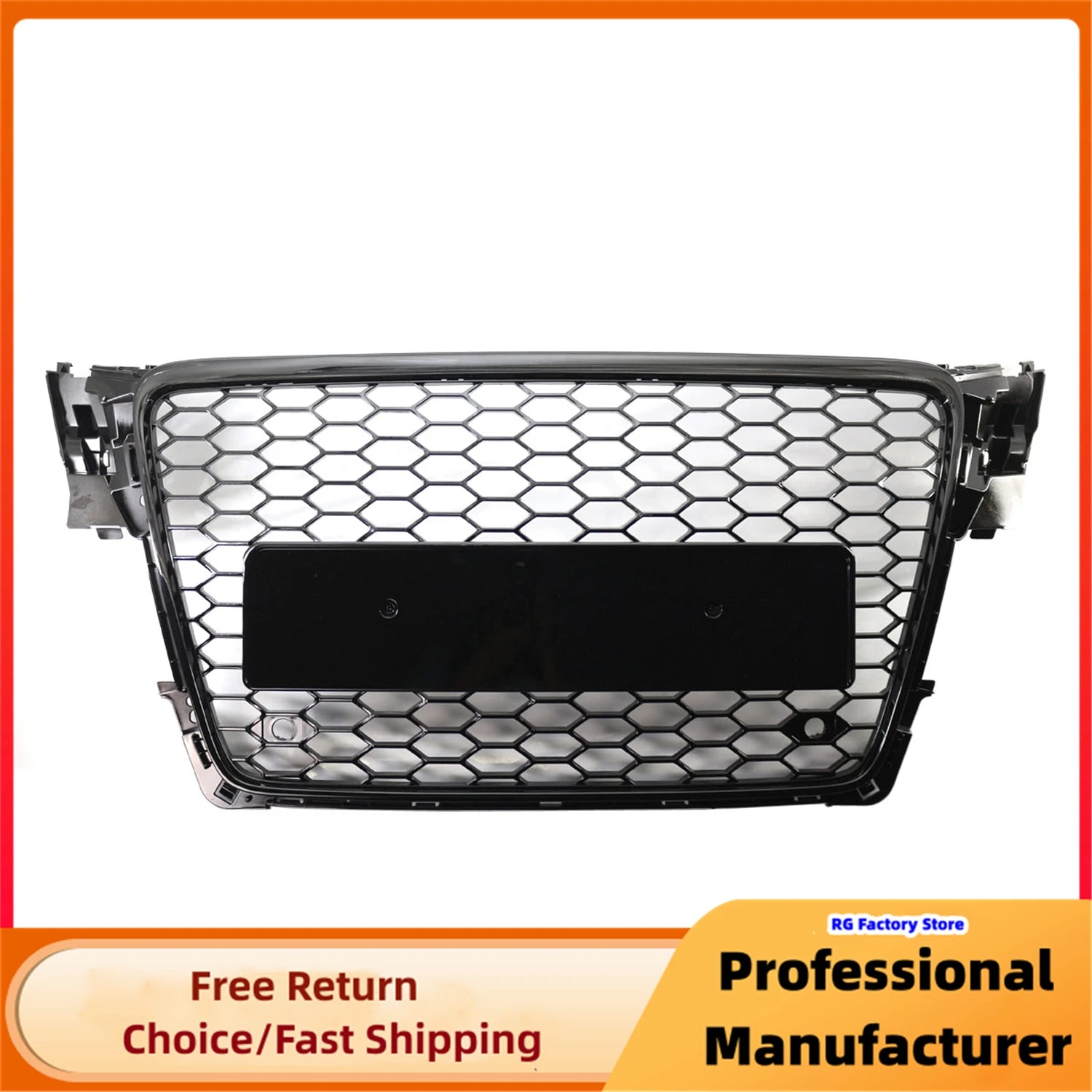 RS4 Style Honeycomb Grille - Gloss Black Front Bumper Upgrade (Audi A4 B8/S4)